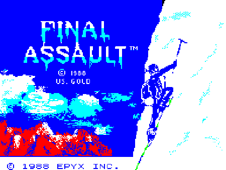 Pantalla de presentación de Final Assault para Spectrum